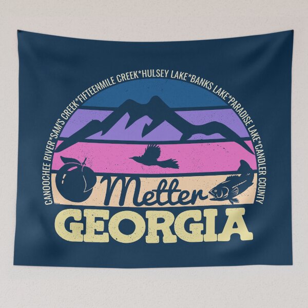 Item preview, Metter Georgia Sunset Retro Vintage Local Pride Logo designed and sold by CRHPOD20.