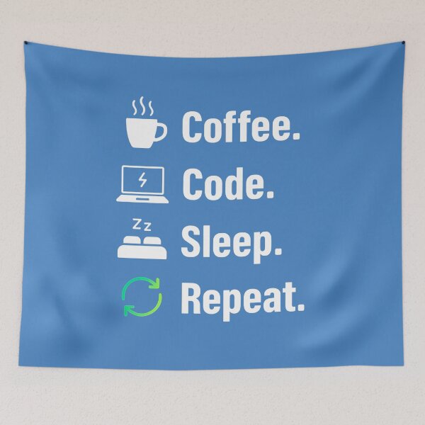 Item preview, Coffee Code Sleep Repeat - Funny Programmer Life Quote designed and sold by gtrock.