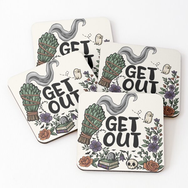 Item preview, “Get Out” Sage Bundle – Witchy Floral Paranormal Humor Sticker designed and sold by Feral-by-Elsie.