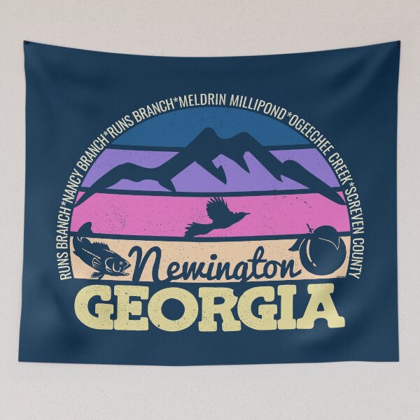 Item preview, Newington Georgia Sunset Retro Vintage Local Pride Logo designed and sold by CRHPOD20.