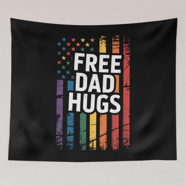 Item preview, Free Dad Hugs America Flag LGBT Gay Pride For Daddy designed and sold by brynatshop.