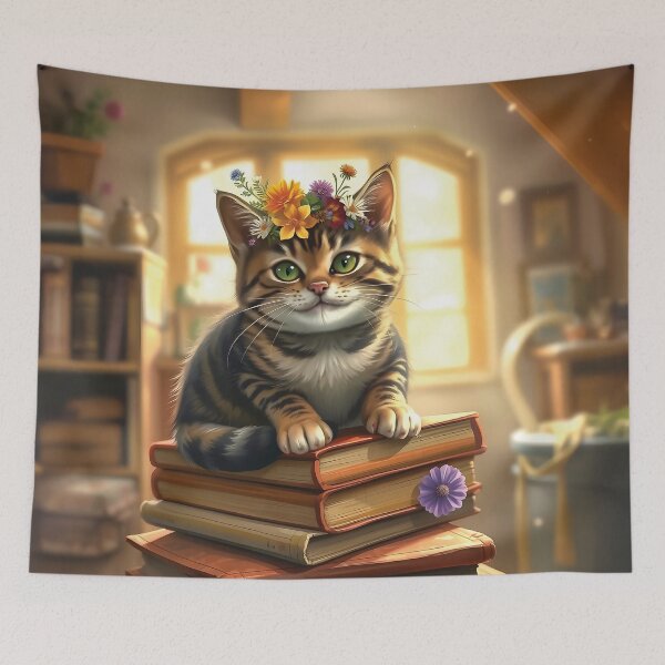 Item preview, A whimsical cat with a mischievous grin designed and sold by Marcu Ioachim.