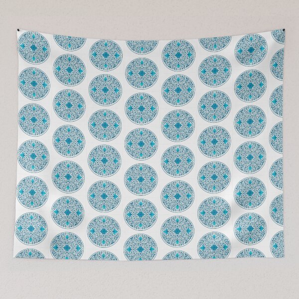 Item preview, Mystic Azure Mandala – Islamic Floral Geometric Pattern designed and sold by DivinityDesign.