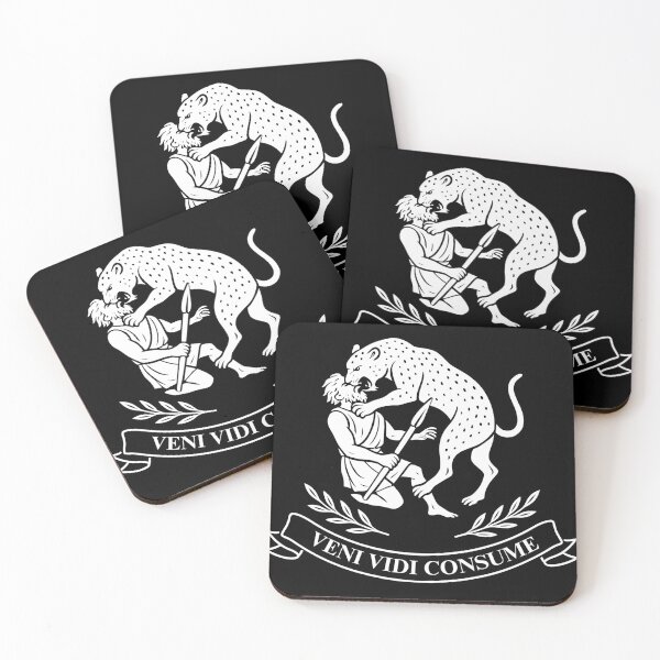 Item preview, Leopards Ate My Faces Party Flag | VENI VIDI CONSUME (White Graphic) designed and sold by ScientiaAcLabor.