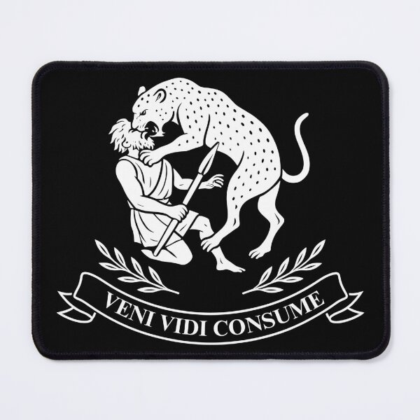 Item preview, Leopards Ate My Faces Party Flag | VENI VIDI CONSUME (White Graphic) designed and sold by ScientiaAcLabor.