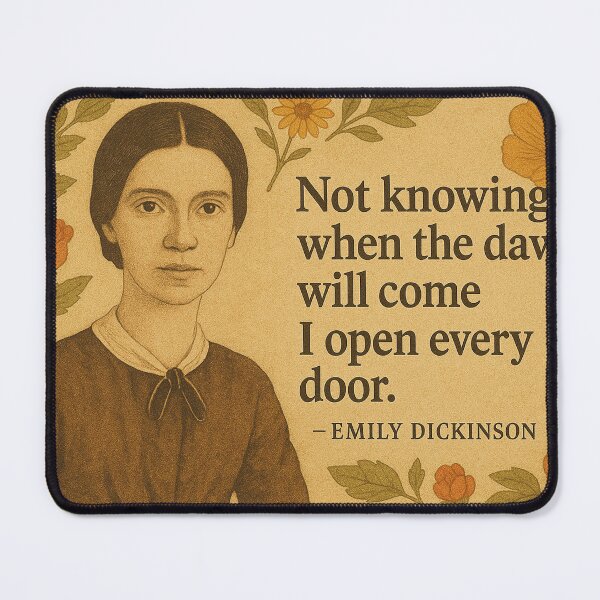 Item preview, Not knowing when the dawn will come I open every door, Emily Dickinson designed and sold by Mauswohn.