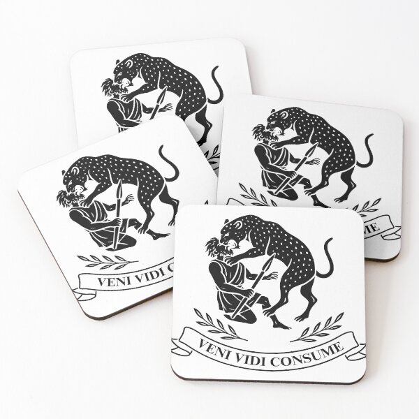 Item preview, Leopards Ate My Faces Party Flag | VENI VIDI CONSUME (Black Graphic) designed and sold by ScientiaAcLabor.