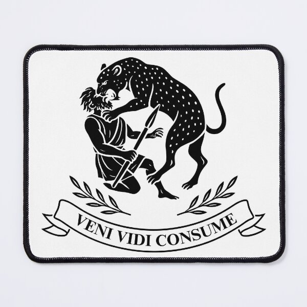 Item preview, Leopards Ate My Faces Party Flag | VENI VIDI CONSUME (Black Graphic) designed and sold by ScientiaAcLabor.