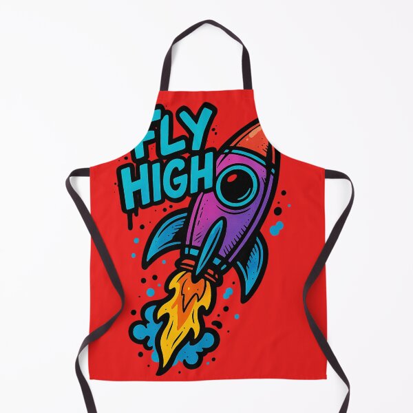 Item preview, Fly High Rocket – Motivational Space Quote – Neon Cartoon Style Design designed and sold by VIBE CRAFT STUDIO.