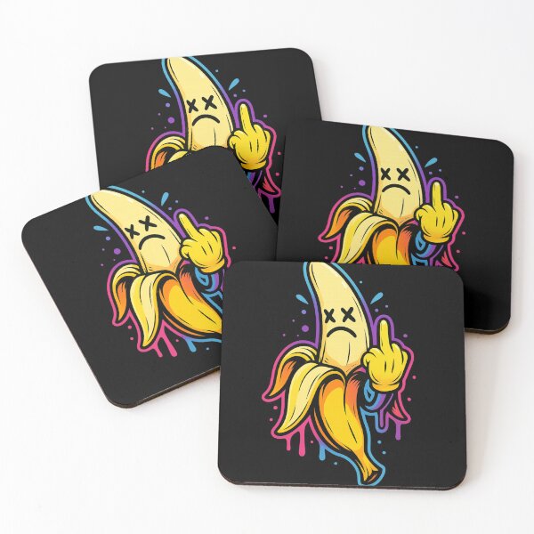 Item preview, Rebel Banana – Funny Middle Finger Fruit – Urban Pop Graffiti Design designed and sold by VIBE CRAFT STUDIO.