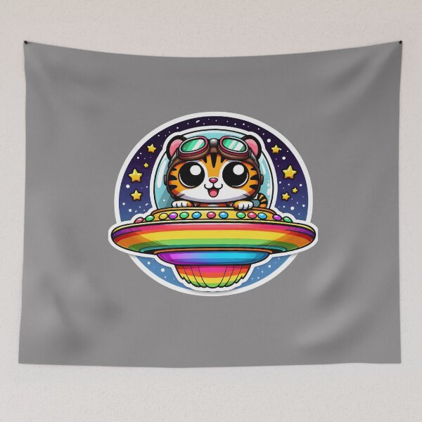 Item preview, UFO Rainbow Tiger designed and sold by ArtistEmbrace.