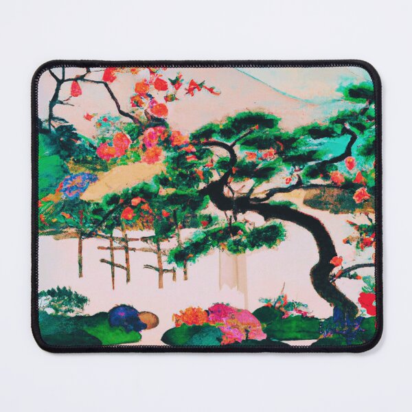 Item preview, A Japanese garden with blossom flowers in spring with fuji mountain designed and sold by MerryCrown.