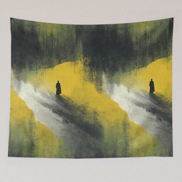 Item preview, Serene Monk Surrounded by Abstract Ink Movement designed and sold by Piotrek0001.