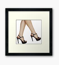 Black Stiletto High Heels - Womens Shoes Framed Print