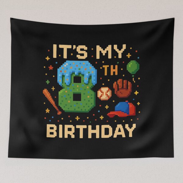Item preview, 8th Birthday Pixel Baseball Gamer Gift for Boys - Funny Video Game Style designed and sold by CoolCreative.