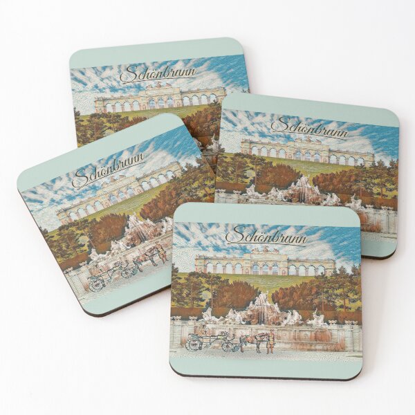 Item preview, Picturesque Schönbrunn – Gloriette, Neptune Fountain & Fiaker in Vintage Style designed and sold by mycreastyle.