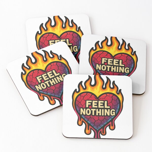 Item preview, Feel Nothing – Cracked Heart on Fire – Sad Emotional Design designed and sold by VIBE CRAFT STUDIO.