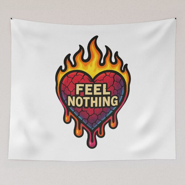 Item preview, Feel Nothing – Cracked Heart on Fire – Sad Emotional Design designed and sold by VIBE CRAFT STUDIO.