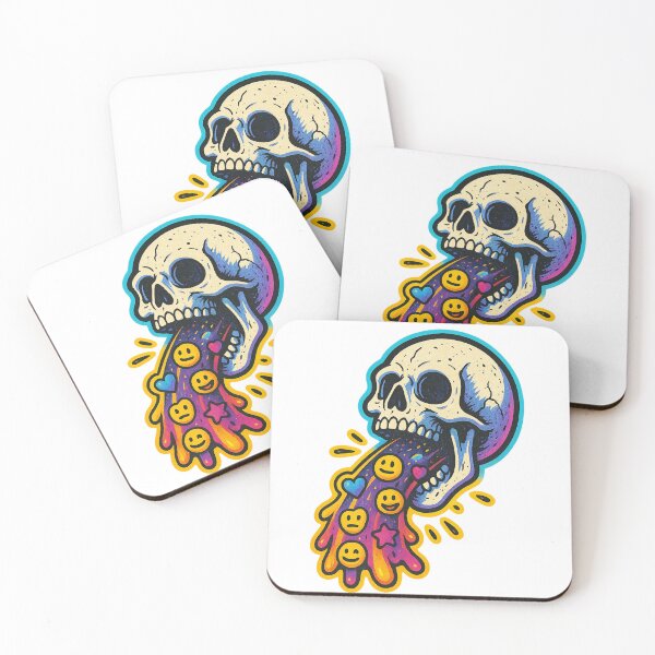 Item preview, Skull Vomiting Emojis – Dark Humor Aesthetic Design designed and sold by VIBE CRAFT STUDIO.