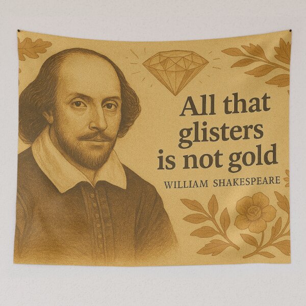 Item preview, All that glitters is not gold, William Shakespeare quote  designed and sold by Mauswohn.