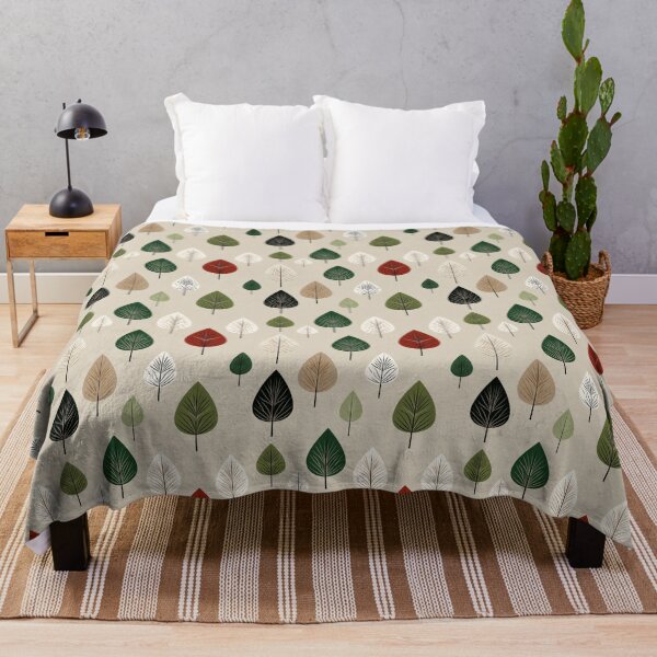 Item preview, Nordic Leaf Motifs in Forest and Brick designed and sold by Moisky Patterns.