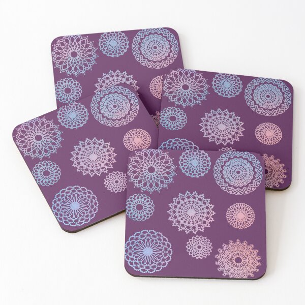 Item preview, Lacy Pastel Mandala Motif on Plum  designed and sold by JaygiesDesign.