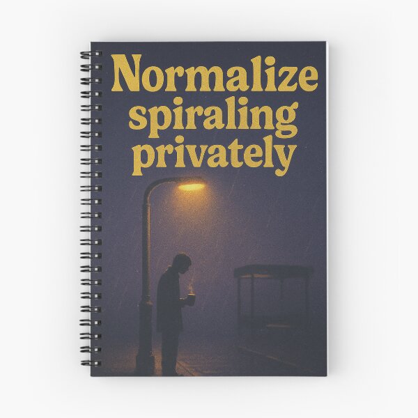 Item preview, Normalize Spiraling Privately – Rainy Night Mental Health Poster designed and sold by CrumblyStudio.