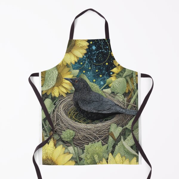 Item preview, Blackbird in the Nest with eggs Sunflowers designed and sold by thewandswant.