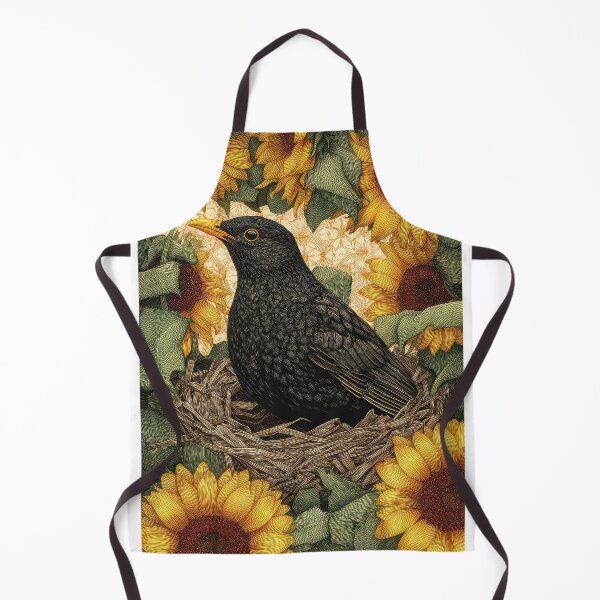 Item preview, Blackbird in the Nest with eggs Sunflowers designed and sold by thewandswant.