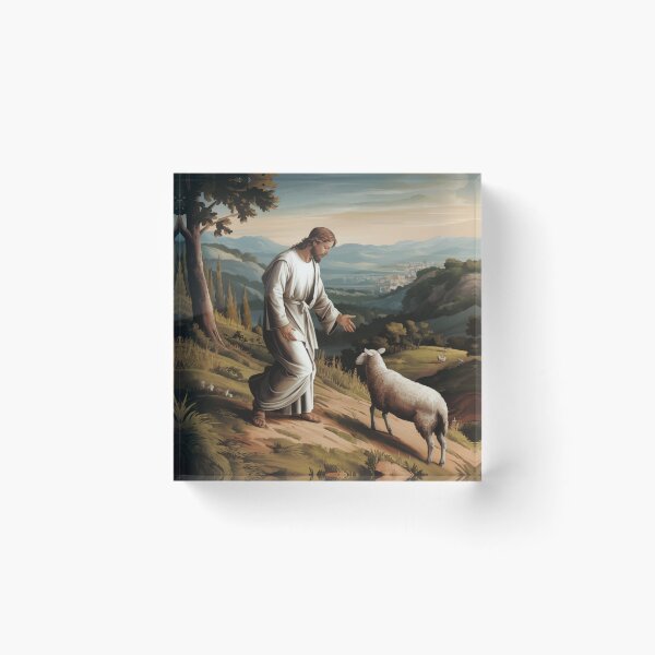 Item preview, "JESUS SHEEP. JESUS AND THE LOST SHEEP . JESUS WITH LAMB designed and sold by Obinne.