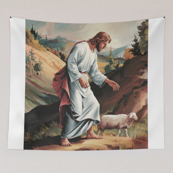 Item preview, "CHRIST SHEEP". JESUS LEAVING THE 99 TO FIND 1. JESUS WITH LAMB designed and sold by Obinne.