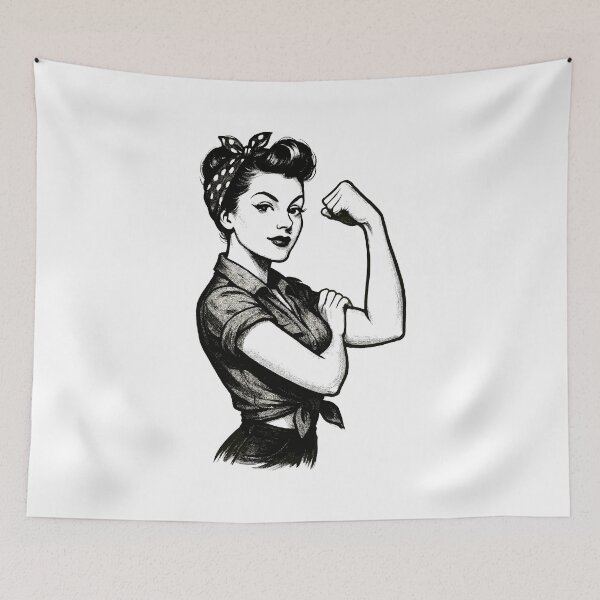 Item preview, Strength strong woman rockabilly style gift designed and sold by Pineapple-Tree.