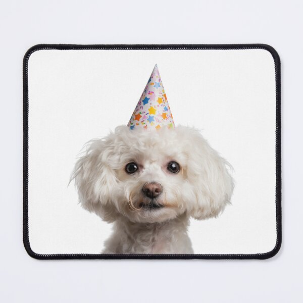 Item preview, Cute Bichon Frise dog with Party Hat Birthday Celebration designed and sold by LazyOwlStore.