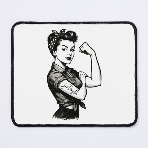 Item preview, Strength strong woman rockabilly style gift designed and sold by Pineapple-Tree.