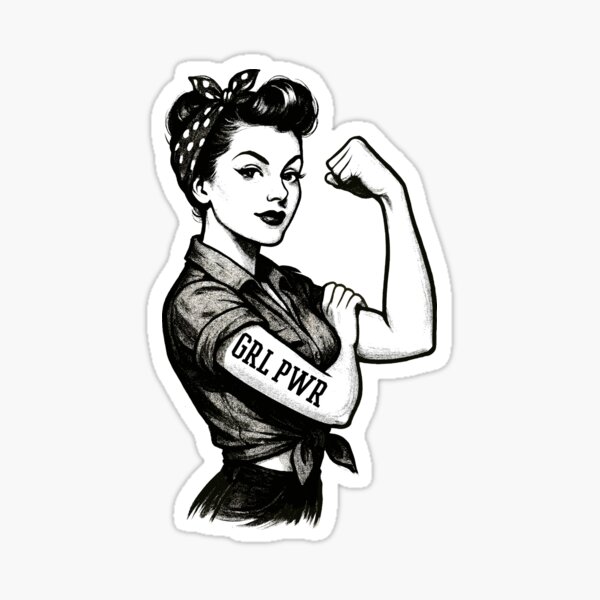 Vista previa del artículo con la obra «Brazo de bíceps Rockabilly GRL PWR de mujer fuerte, regalo», diseñado y vendido por Pineapple-Tree.