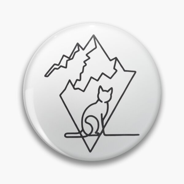 Item preview, "Minimalist Mountain and Cat Line Art" designed and sold by Shop9999.