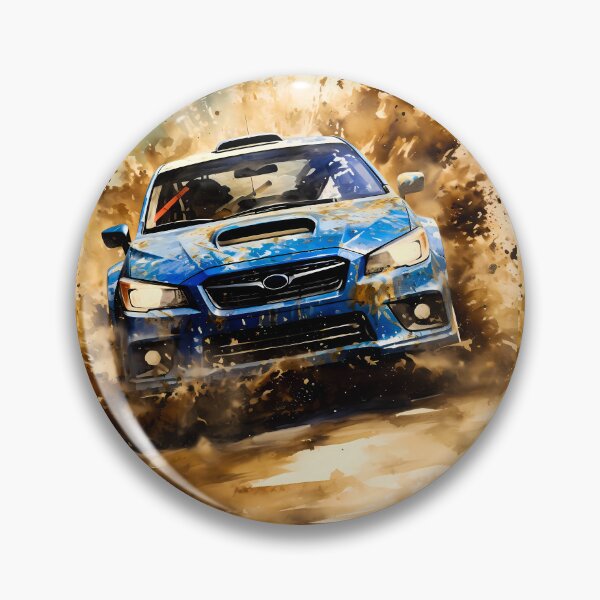 Item preview, Blue Sports Car Splashing Mud In Intense Rally Action designed and sold by RevUpDesign.
