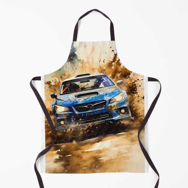 Item preview, Blue Sports Car Splashing Mud In Intense Rally Action designed and sold by RevUpDesign.