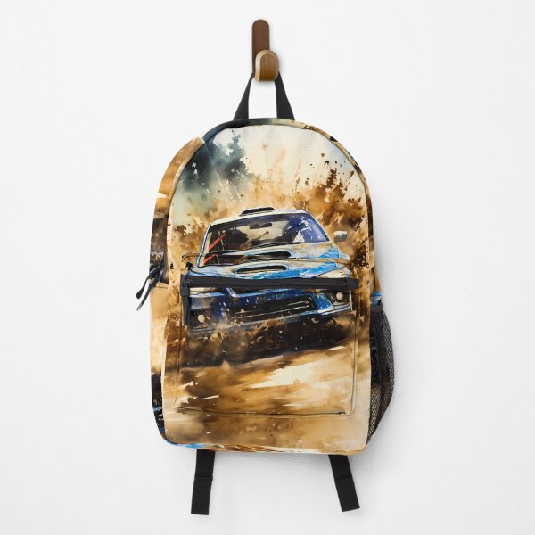 Item preview, Blue Sports Car Splashing Mud In Intense Rally Action designed and sold by RevUpDesign.