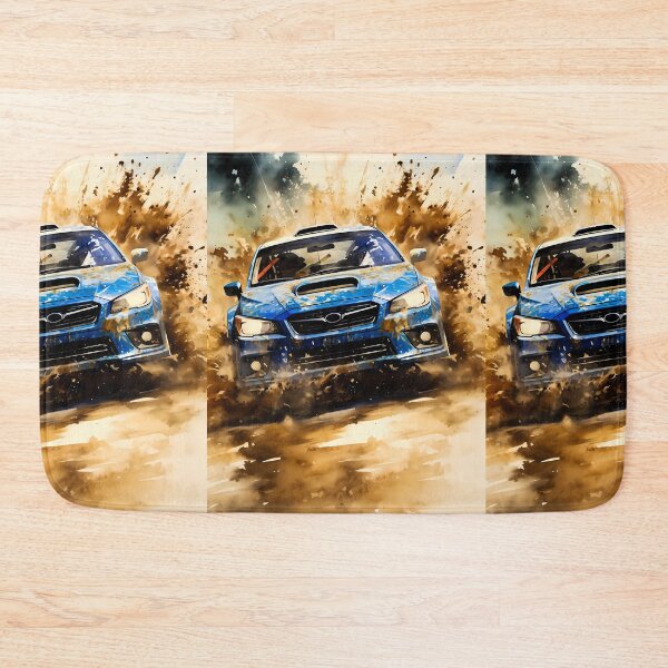Item preview, Blue Sports Car Splashing Mud In Intense Rally Action designed and sold by RevUpDesign.
