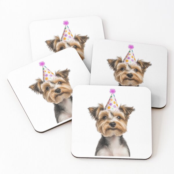 Item preview, Cute Biewer Terrier dog with Party Hat Birthday Celebration designed and sold by LazyOwlStore.