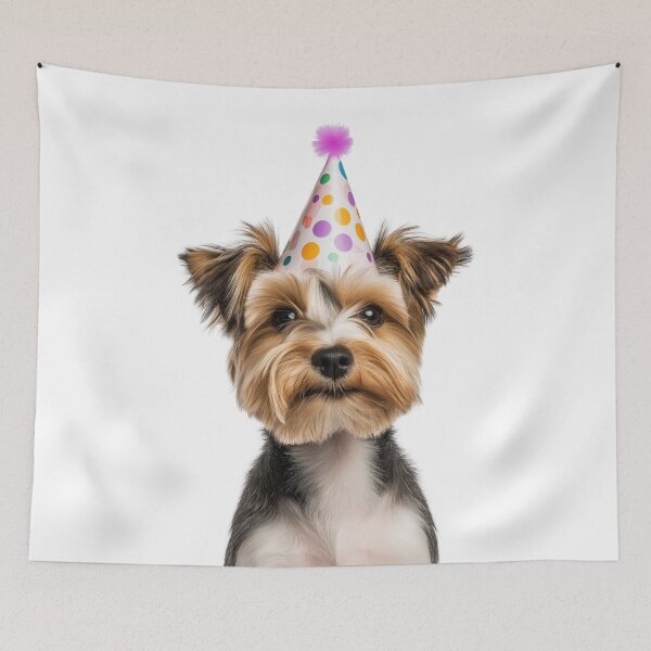 Item preview, Cute Biewer Terrier dog with Party Hat Birthday Celebration designed and sold by LazyOwlStore.
