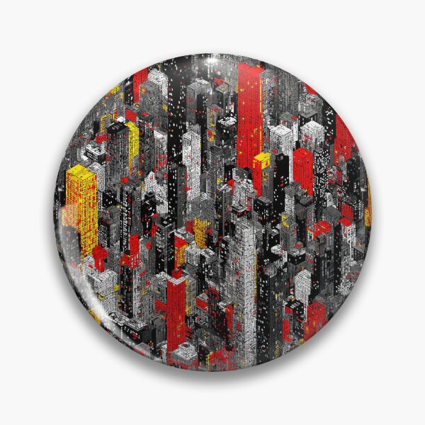 Item preview, Grey Pixel City with Unexpected Bright Color Detail designed and sold by Piotrek0001.