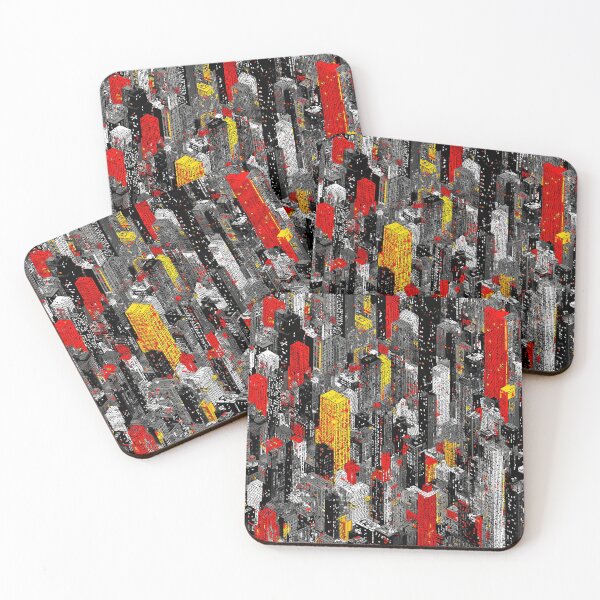 Item preview, Grey Pixel City with Unexpected Bright Color Detail designed and sold by Piotrek0001.