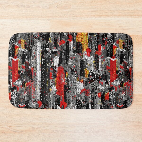 Item preview, Grey Pixel City with Unexpected Bright Color Detail designed and sold by Piotrek0001.
