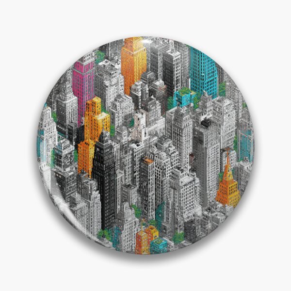 Item preview, Intricate Pixel Metropolis with Single Color Surprise designed and sold by Piotrek0001.