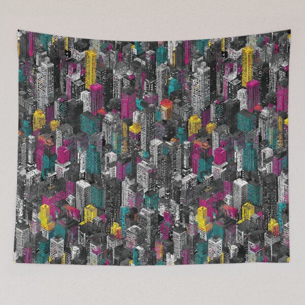 Item preview, Isometric Pixel Skyline with Colorful Accent Feature designed and sold by Piotrek0001.