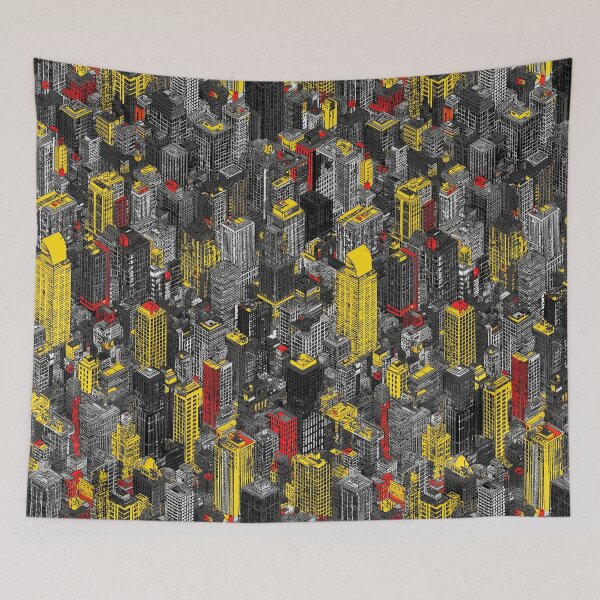 Item preview, Grayscale Pixel Architecture with Random Color Highlight designed and sold by Piotrek0001.