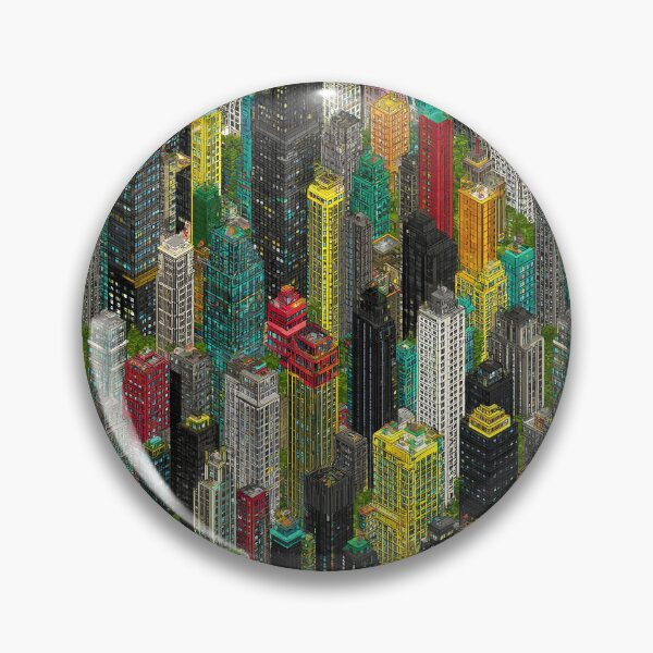 Item preview, Abstract Pixel City with Accidental Color Insertion designed and sold by Piotrek0001.
