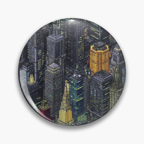 Item preview, Monochrome Pixel City with Color Patch Detail designed and sold by Piotrek0001.